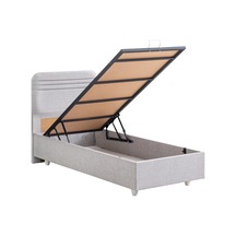 Mila İkili Set, Mila Tek Kişilik Baza Başlık Seti - Açık Gri 100 x 200