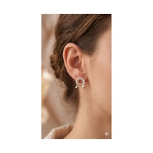 Xuping Rose Gold Renginde Çivi Model İnci İşlemeli Kadın Küpe Altın