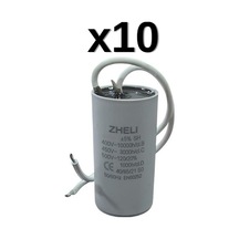 10'lu Zheli 2 Μf 25x49 Mm Plastik Kablolu 450-500 Acv Daimi Devre Kondansatörü
