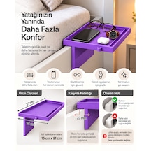 Yatak Yanı Pratik Raf Mor