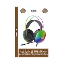 Özel Üretim Xo Ge11 Rgb Işıklı Mikrofonlu 50 Mm Çevrim İçi Müzik Dinleme Ergonomik Tasarım