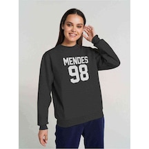 Shawn Mendes 98 Baskılı Füme Antrasit Kadın Sweatshirt