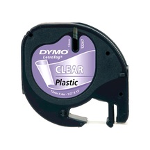 Dymo Letratag Şerit Plastik 12 Mmx4 Mt Şeffaf Üzerine Siyah 12267