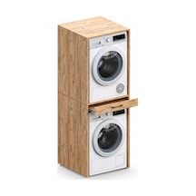 Aqua Bagno Urban Smartbox Çamaşır Ve Kurutma Makinesi Dolabı - Çekmeceli, Atlantik Çam -2 Parça Set Abs.50.01.04.01
