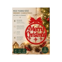 Merry Christmas Yılbaşı Süsü Kırmızı Keçe Kırmızı