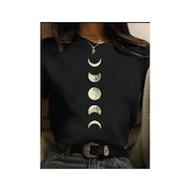 Medinenur Ay Evreleri Baskılı Basic T-shirt Siyah