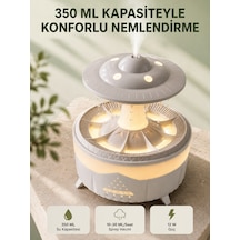 Dekoratif Ufo Hava Nemlendirici Simüle Yağmur Damlalı Renkli Gece Işıklı 350 Ml - Lisinya Çok Renkli