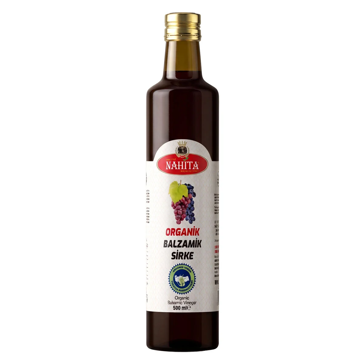 Nahita Balzamik Sirke 500 Ml - Organik Sertifikalı Doğal Fermente Üzüm Şırası Cam Şişe