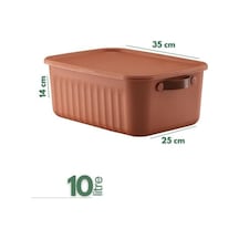 2&apos Li Kapaklı Saklama Kutusu Seti 10 Litre Turuncu-taşınabilir Kulplu, Dolap İçi Düzenleyici, Çok Amaçlı Organizer Kutu, Oyuncak & Kıyafet Kutusu