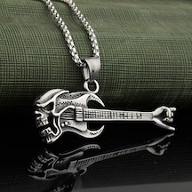 Kuru Kafalı Gitar Çelik Erkek Kolye Takı Aksesuar K24 T5 Çelik