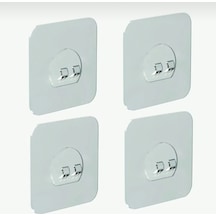 4 Adet Güçlü Yapışkanlı Askı - Ultra Güçlü Yapışkanlı Sticker - Su Geçirmez Banyo Mutfak Askısı Plas Diğer