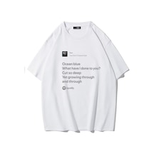 Brz Collectıon Brz Collection Unisex Oversize Two Door Cinema Club - Sun T-shirt Beyaz