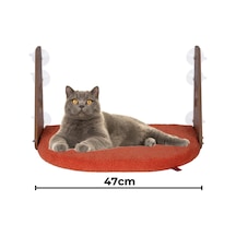 Cam Yatağı Vantuzlu Kedi Cam Yatağı Vantuzlu Yatak Turuncu