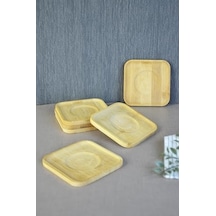 Bambu Serisi 10 Cm Genişlikte Kare 6&apos Lı Çay Bardağı Altlığı 1