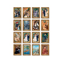 Renoir Tabloları 16'lı Sticker Seti Laptop Defter Planlayıcı Etiket Çok Renkli