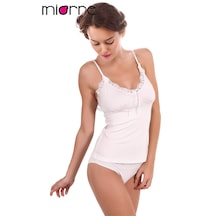 Miorre 11017 Kadın Modal Dantelli Atlet Beyaz