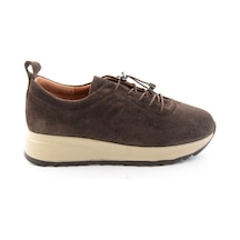 Bambi Kahve Süet Hakiki Deri Kadın Sneaker K01756709302