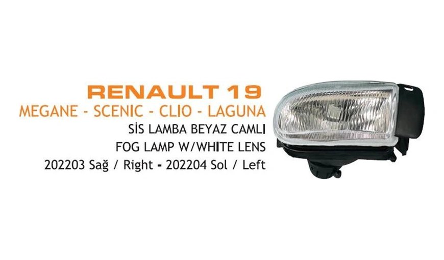 Sis Lambası Elips Renault R19 Em Beyaz Sol