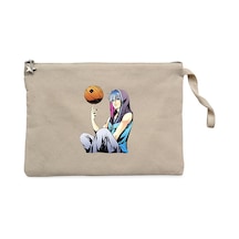 Basketball Blue Player Anime Krem Clutch Cüzdan / El Çantası Krem