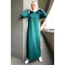 Düz Orta Kadın Yeşil Elbise - 11048 001
