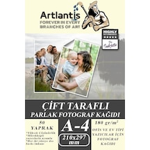 Fotoğraf Baskı Kağıdı A-4 180 Gr/m2 50'li 1 Paket A4 Fotoğraf Kağıdı Ofis Ve Ev Tipi Mürekkepli Yazıcılar İçin
