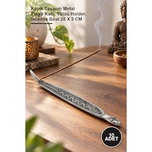10 Adet Metal Kayık Tütsülük Kayık Tasarım Metal Tütsü Kabı, Tütsü Holder, Incense Boat 28 X 3 Cm 1