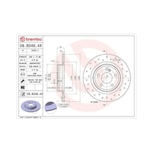 Mercedes Cla 180d Arka Fren Diski 2014-2018 Brembo 08b3484x 2adettir