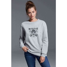 American Costum Vintage California Baskılı Gri Kadın Sweatshirt