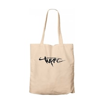Tupac Logo 2 Krem Kanvas Bez Çanta Krem