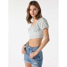 Colins Yeşil Kadın Gömlek K.kol 001