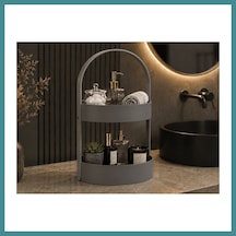 Trendexa 3d Baskı İki Katlı Banyo Düzenleyici - Taşınabilir Organizer Ve Saklama Standı-gri Mac