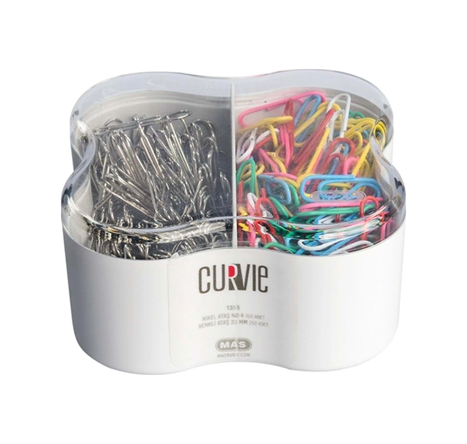 Curvie Nikel Ataş No:4 200 Adet + Renkli Ataş 28mm 250 Adet 1355