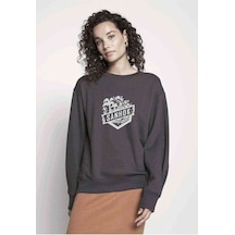 Pubg Sanhok Siyah Baskılı Füme Antrasit Kadın Sweatshirt