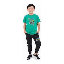 Fyk Kids Erkek Çocuk Mevsimlik Street Baskılı Alt-üst Takım Yeşil