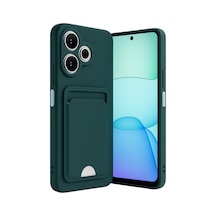 Redmi 13 4g Kılıf Kelvin Kartvizitli Silikon - Koyu Yeşil Bz8683140783334