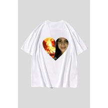 Lana Burning Car Oversize T-shirt Beyaz