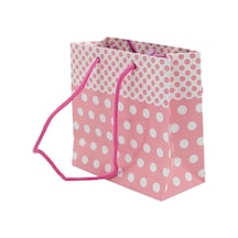 12X17 Cm Puantiyeli Pembe Renk Tutma Ipli 25 Li Karton Çanta