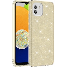 Samsung Galaxy Uyumlu A03 Kılıf Zore Parıltılı Simli Shining Silikon