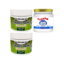2 Tane Çörek Otu Kremi Orta Boy Agrilar İçin Krem 100 Ml Krem + Snow Kitten Menthol Balm 50 Ml / Sırt Bel Kas Diz Dirsek İskelet Eklem Ağrılarına Masaj Seti