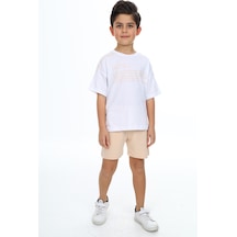 Toontoy Kids Toontoy Erkek Çocuk Inspıratıon Yazı Baskılı Şortlu Takım Beyaz