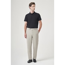 İmza Bej Yan Cep Filafil Desen Comfort Fit Esnek Pantolon 1003260153