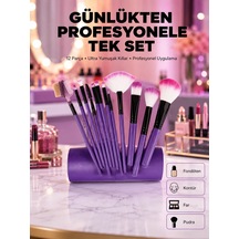 Fondöten, Allık Ve Far Uygulamalarına Uygun 12 Parça Makyaj Fırça Takımı Ergonomik Saplı 00454588