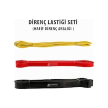 Powerband Direnç Lastiği ve Egzersiz Bandı Hafif Direnç Seti 3 Adet