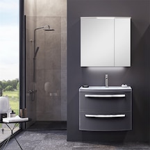 Orka Urla 70 Cm Parlak Antrasit Banyo Dolabı Takımı Parlak Antrasit