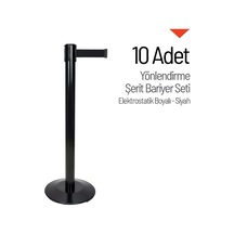İleri Trafik  Yönlendirme Şerit Bariyer 10 Adet  Set-2022 - Siyah Şerit