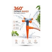 360 Döner Bahçe Sulama Fıskiyesi, 4 Kollu Otomatik Sprinkler, Kazıklı Tasarım, Geniş Alan Kaplama