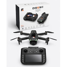 R08 Ekranlı Kumandalı Katlanabilir Drone Hd Çift Kameralı 4 Yönlü Engel Algılama 30 M Uçuş Yüksekliği Hafıza Kartı Destekliere2e