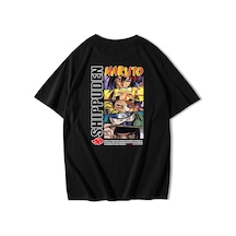 Brz Collection Unisex Oversize Naruto: Shippuden T-shirt Siyah