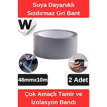 Sızdırmaz Suya Dayanıklı Gri Renk Çok Amaçlı İzolasyon Ve Tamir Bandı 10m 2 Adet