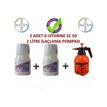 Bayer K-Othrine Sc 50 Genel Haşere Ilacı 2 X 50 Ml + Ilaçlama Pompası 2 L